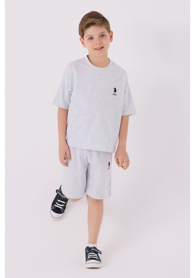 U.S. Polo Assn. Erkek Çocuk Karmelanj Bermuda Takımı 5274-43682 Kar Melanj