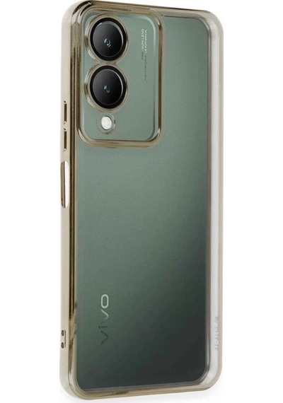 Newface Vivo Y17s Kılıf Razer Lensli Silikon - Gold Altın