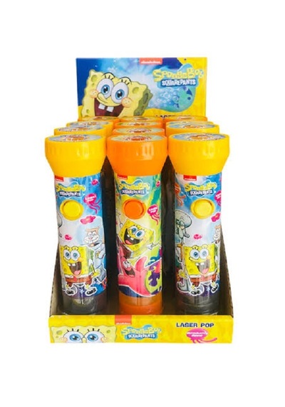 Spongebob Laser Pop Işıklı Çilek Aromalı Lolipop Şeker 1 Adet
