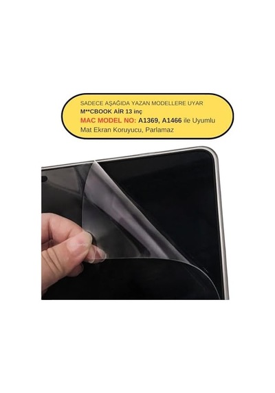 Macbook Air 13 İnç Uyumlu Mat Anti Glare Ekran Koruyucu Yansıma Önleyici Konforlu Görüntü Usb-a Nesil A1369 A1466 Şeffaf