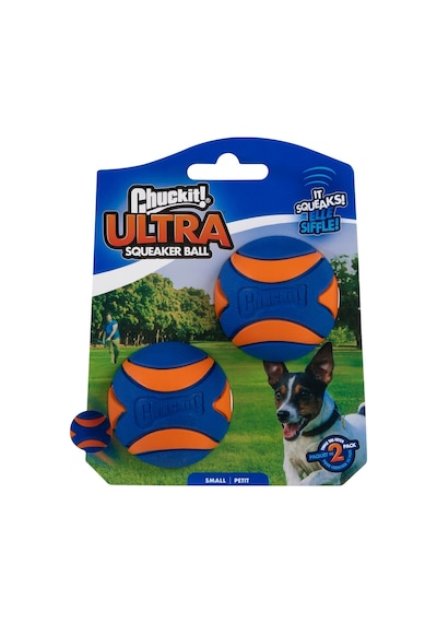 Ultra Squeaker Sesli Köpek Oyun Topu 2'li Paket Küçükboy