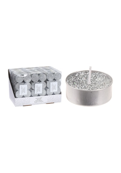 Koopman Gümüş Simli 8'li Tealight Mum 3 Adet Çok Renkli