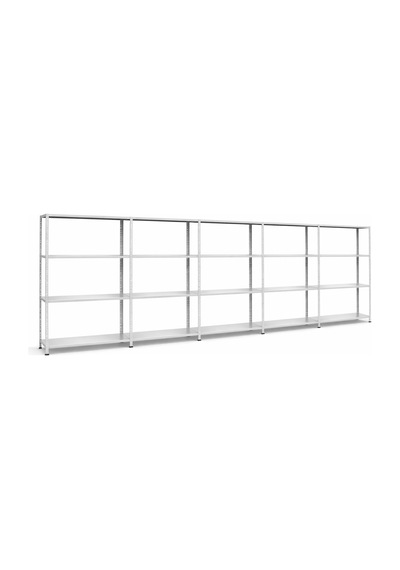 Galvaniz 4 Katlı 5li Birleşik Arşiv Raf Sistemi - Çelik Raf - Metal Raf Metalik