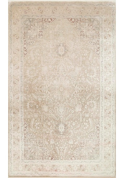 Eko Halı Babıl Bbl 02 Beige Yumuşak Dokulu Vintage Esintilere Sahip Over-dyed Sık Dokuma Salon Halısı