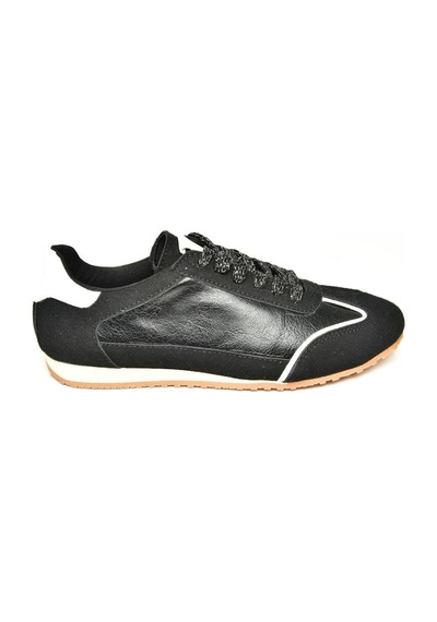 Fox Shoes U820730509 Siyah Kadın Spor Ayakkabı Sneakers Siyah-suni Deri Çok Renkli