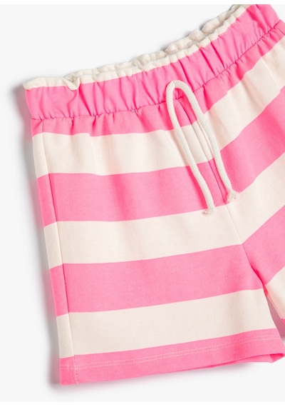 Koton Şort Beli Bağlamalı Pamuklu Pembe Çizgili 4skg40083ak Pembe Koton Şort Beli Bağlamalı Pamuklu Pembe Çizgili 4skg40083ak Pembe