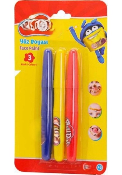 3 Renk Yüz Boyası 0