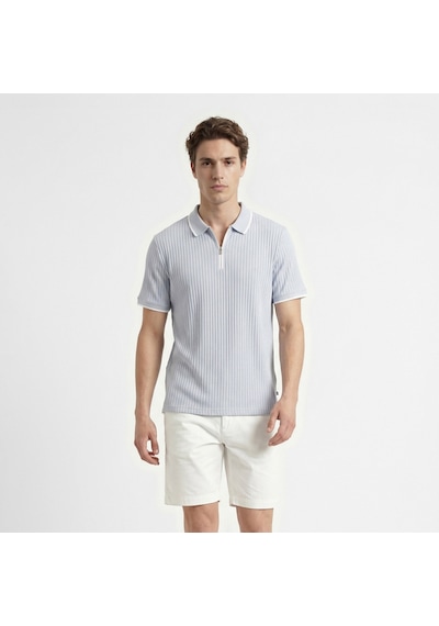 Nautica Erkek Mavi Regular Fit Polo Yaka T-shirt Düz K65345t Mavi