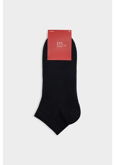 D'S Damat Ds Damat Siyah 3'lü Pamuklu Spor Patik Çorap Set 6hc16ortpcst3 001