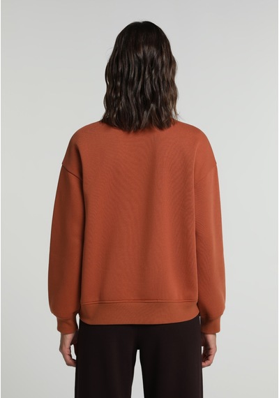 Colin's Colins Regular Fit Yuvarlak Yaka Baskılı Kadın Kahverengi Sweatshirt Cl1080753 Q1.v2 Cor Cinnamon