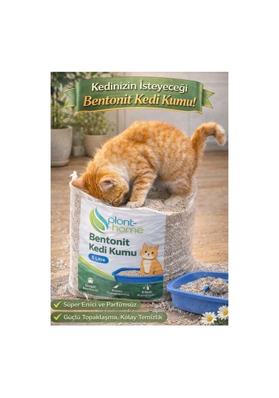 Bentonit Kedi Kumu 5 Litre - Doğal, Kolay Topaklanan, Etkili Koku Kontrolü