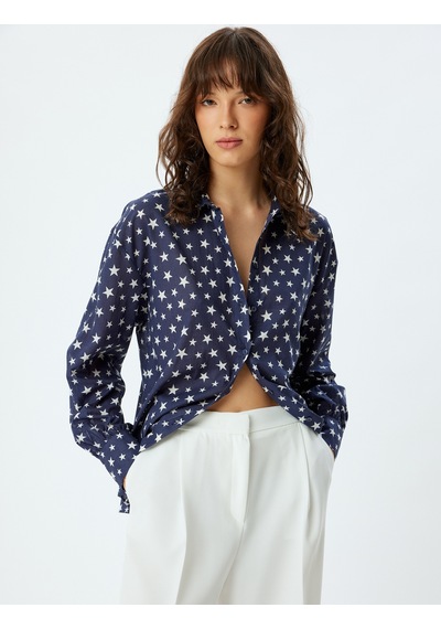 Koton Oversize Gömlek Yıldız Baskılı Uzun Kollu Pamuklu Lacivert Desenli 5wak60052ew Lacivert Koton Oversize Gömlek Yıldız Baskılı Uzun Kollu Pamuklu Lacivert Desenli 5wak60052ew Lacivert