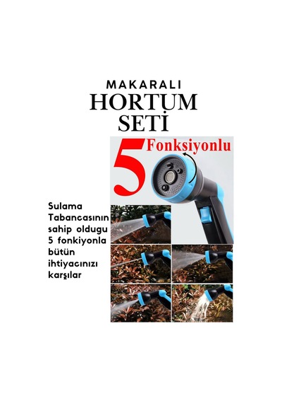 Makaralı Hortum Seti 20 Metre Bahçe Sulama Ve Araç Yıkama Seti 1/2 İnç Bahçe Ve Oto Yıkama Seti