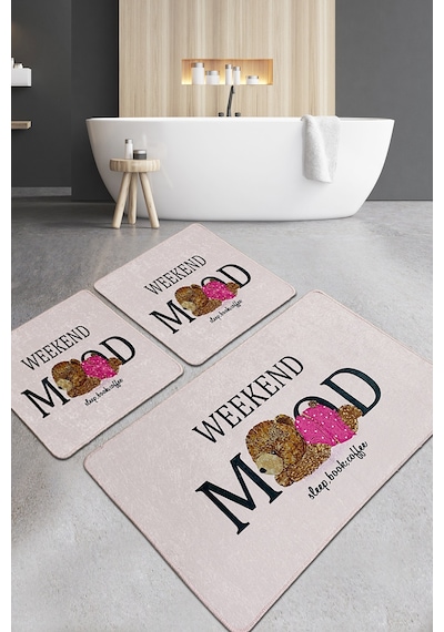 Weekend Mood Banyo Halısı Djt 3 Lü Set çok renkli