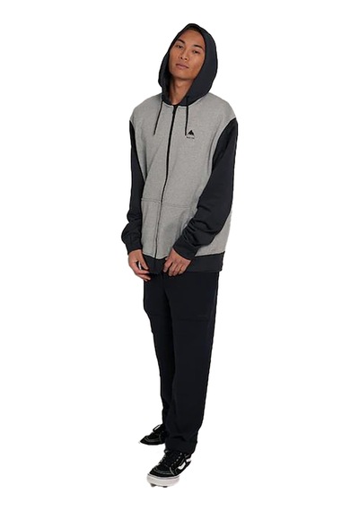 Burton Burton Oak Full-zip Hoodie Erkek Gri Sweatshirt Gray Heather/true Black Gri