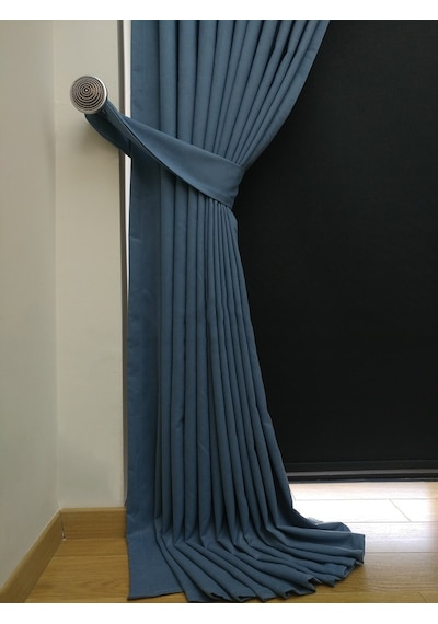 Evdepo Home Deniz Soft Pileli Fon Perde Indigo Mavi