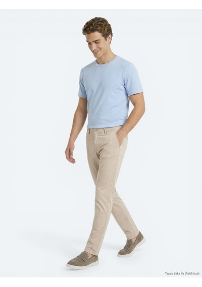 Kip Bej Dokuma Jogging Fit Casual Pamuk Karışımlı Pantolon Bej -