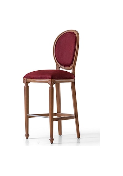 Madalyon Ahşap Bar Sandalyesi Ceviz