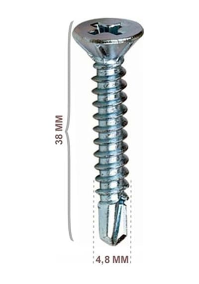 Matkap Uçlu Vida Yhb 4.8x38 Mm Paket 50 Ad. + - 4,8 x 38 MM