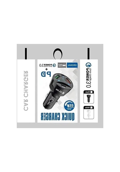 55w Araç İçi Hızlı Şarj Aleti, 2 Usb Ve 1 Type-c Çıkışlı