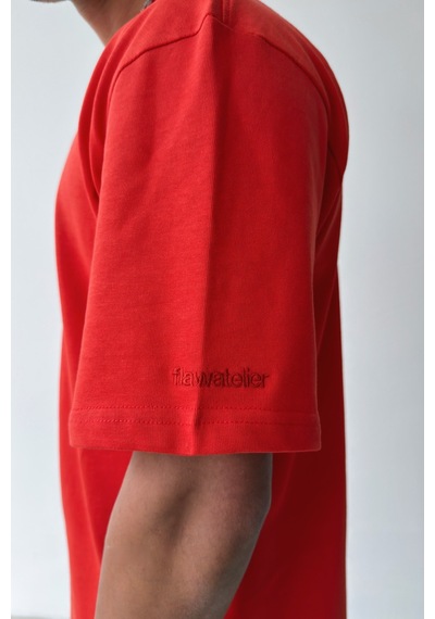 Flaw Atelıer Basic Oversize Fit Kırmızı Tişört-29499