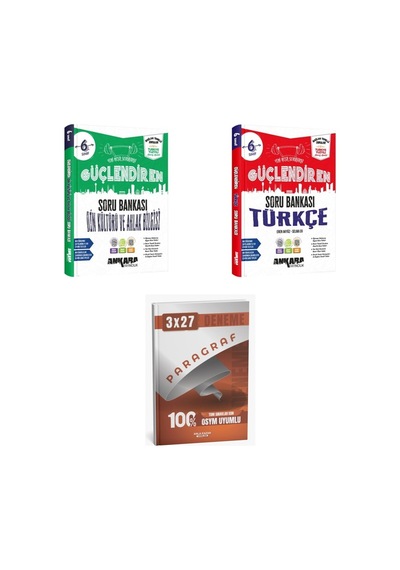 2027 Ankara 6. Sınıf Güçlendiren Din Kültürü Ve Ahlak Bilgisi + Türkçe Soru + Anla Kazan Paragraf Deneme 3'lü Set