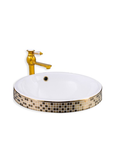 Eva Banyo Lena E-3053A Tezgah Üstü Porselen Lavabo