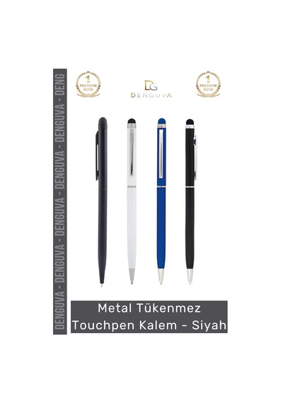 Kalem Profesyonel Metal Gövde Şık Lüks Kaliteli Dokunmatik Ekranlar Tükenmez Touchpen Kalem Siyah Çok Renkli
