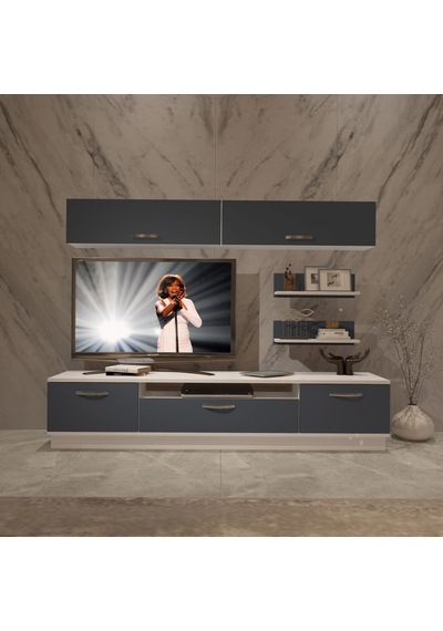 Decoraktiv Trendstyle 5 Mdf Tv Ünitesi Tv Sehpası Beyaz - Antrasit
