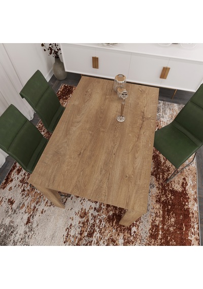 Pasific Home Single Mutfak Yemek Masası, 120x80 cm, Dikdörtgen, Koyu Meşe