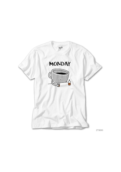 Monday Pazartesi Beyaz Tişört Beyaz