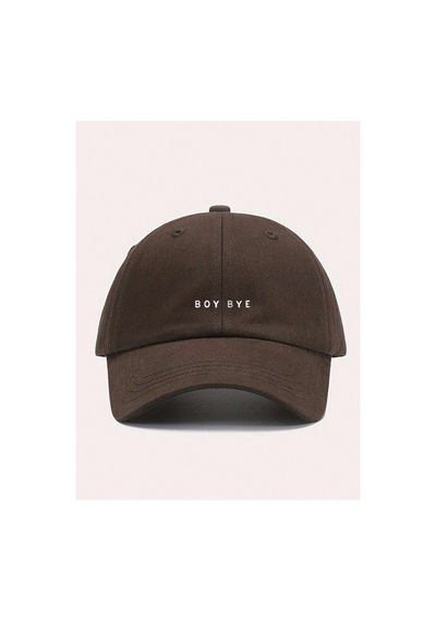 Caxis Boy Bye Baskılı Spor Sapka Unisex Ayarlanabilir Cırtlı Şapka Orijinal Cap Kahverengi
