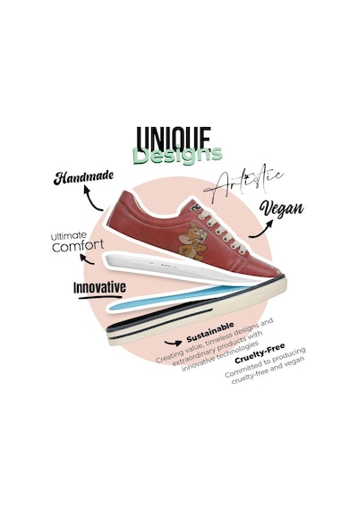 Kadın Vegan Deri Turuncu Sneakers - Warner Bros Tom Ve Jerry Tasarım Çok Renkli