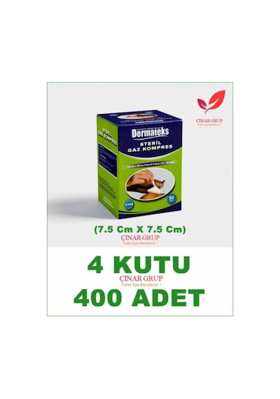 Dermateks Steril Gazlı Bez Kompres Spanç 7.5 x 7.5 CM 4 Kutu
