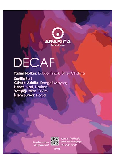 Kafeinsiz Öğütülmüş Kahve 250g Decaf Arabica Kahve V60