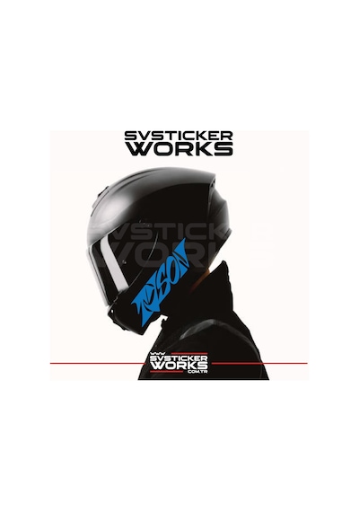 Tyson Yazılı Kask Sticker Tüm Kasklar Uyumlu Tek Yön 1 Adet Mavi