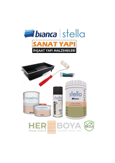 Stella Set 1lt Yeni Nesil Dönüşüm Boyası Beyaz - Dolap-fayans-cam-plastik-ahşap-duvar Diğer