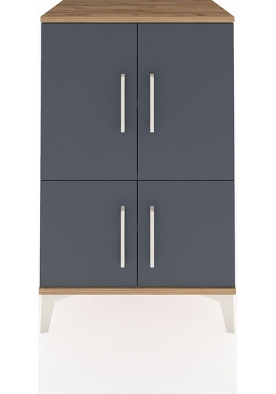 Hyperion Komodin 3 Raflı 4 Kapaklı 60x44x96 Çam-antrasit Çam