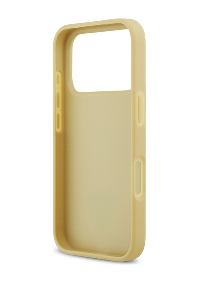 Apple Uyumlu iPhone 17 Pro Kılıf Guess Lisanslı Taşlı Arka Yüzey Üçgen Logolu Kapak Gold