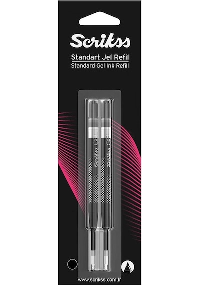 Scrikss Jel Tükenmez Kalem Refil 2'li Blister Siyah 0.7 MM