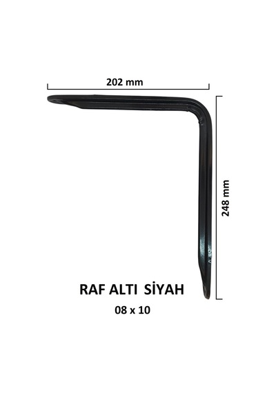 Metal Boyalı Lüx Siyah Raf Altı 8x10 - (2 Adet)