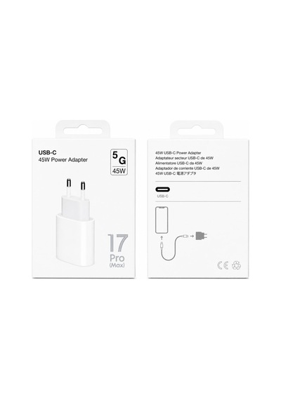 Solgun Usb-c 45w Power Adapter 5g Apple iPhone Uyumlu 17 Pro Hızlı Şarj
