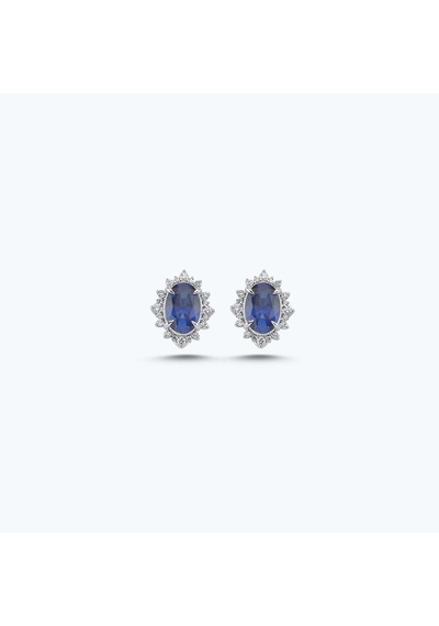 Altınbaş Pırlanta Safir Oval Küpe Ppa061sk14-2