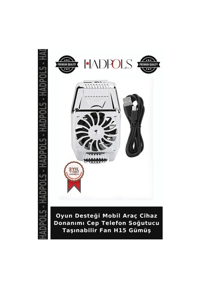 Oyun Desteği Mobil Araç Cihaz Donanımı Cep Telefon Soğutucu Taşınabilir Fan H15 Gümüş