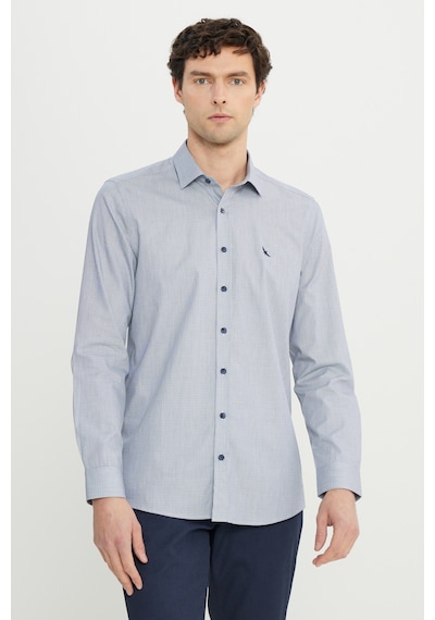 AC&Co / Altınyıldız Classics Erkek Lacı %100 Pamuk Flanel Slim Fit Dar Kesim Klasik Yaka Armürlü Gömlek Lacı