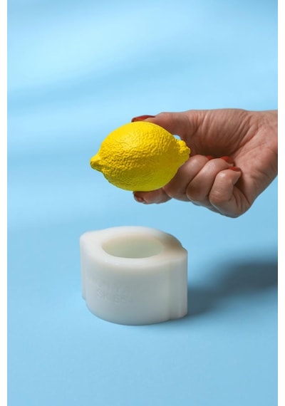 Limon Yatay Silikon Mum Kalıbı Beyaz