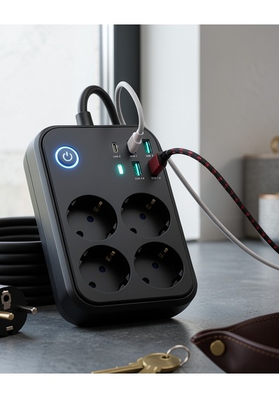Akım Korumalı Uzatma Prizi 4 Usb 2 Type-c Model: Uczzzcokluakımkorumapriz3441-4 1