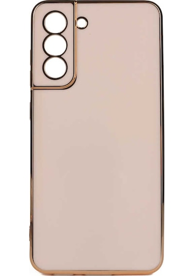 Samsung Galaxy Uyumlu S21 Fe Kılıf Parlak Kenarlı Altın Işlemeli Kamera Korumalı Kapak Bark