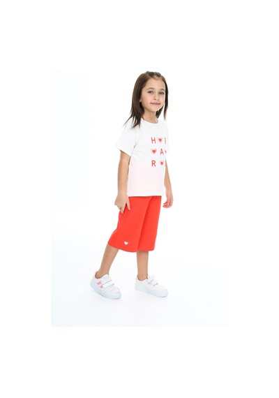 Toontoy Kids Toontoy Kız Çocuk Baskılı Kaprili Takım Nar Çiçeği