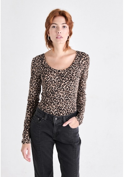 Only 15361325 Genis Yaka Leopar Desenli Kadin Body - Leopar Leopar Only 15361325 Genis Yaka Leopar Desenli Kadin Body - Leopar Leopar